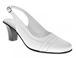 Ciucaleti Marimea 38 Pantofi dama decupati din piele naturala box - Model Alb cu toc 7cm S301ABOX