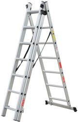 MESTERINO Scara combinata din aluminiu 3X7 trepte MESTERINO TOOLS MTJL207-3X7, 4.25 metri, greutate maxima 150 kg (mst-MTJL207-3X7)
