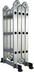 Mesterino Scara multifunctionala din aluminiu cu balama 4X3 trepte MESTERINO TOOLS MTJL201-4X3, 3.6 metri, greutate maxima 150 kg (mst-MTJL201-4X3)