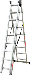 Mesterino Scara combinata din aluminiu 3X9 trepte MESTERINO TOOLS MTJL207-3X9, 5.93 metri, greutate maxima 150 kg (mst-MTJL207-3X9)