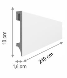 VOX Plinta PVC VOX Espumo pentru parchet, decor Alb - 2400 120 16 mm (DF-3027653)