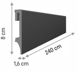 VOX Plinta PVC VOX Espumo pentru parchet, decor Antracit - 2400 80 16 mm (DF-3027655)