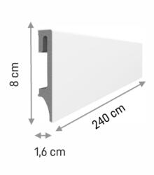 VOX Plinta PVC VOX Espumo pentru parchet, decor Alb - 2400 80 16 mm (DF-3027656)