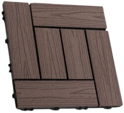 Naimeed Company Set 4 dale terasa WPC D6253, antiderapanta, rezistenta UV si inghet -40C +60C, 300x300x20 mm, Maro (DF-D6253)