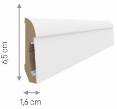 VOX Plinta MDF VOX Estilo pentru parchet, decor Alb - 2400 65 16 mm (DF-6031091)