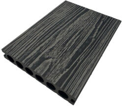 Naimeed Company Pardoseala decking terasa WPC D7481, antiderapanta, rezistenta UV si inghet, clasa trafic 23, 2800x140x25 mm, Stejar gri (DF-D7481)