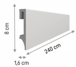 VOX Plinta PVC VOX Espumo pentru parchet, decor Gri Deschis - 2400 80 16 mm (DF-3027658)