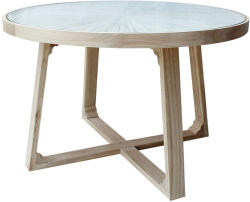 Roke Masa dining Kalaotek, Diametru 1200 x Inaltime 760 mm, Lemn cu aspect antichizat (DF-NTZ_1TADT0449)