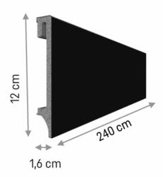 VOX Plinta PVC VOX Espumo pentru parchet, decor Negru - 2400 120 16 mm (DF-3026385)