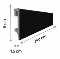 VOX Plinta PVC VOX Espumo pentru parchet, decor Negru - 2400 80 16 mm (DF-3026388)