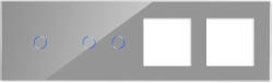 Luxion Panou Intrerupator Simplu + Dublu cu Touch din Sticla si 2 Prize LUXION SmartElectro IntelligentHouse (LX-GP1200GY-FL)