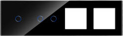 Luxion Panou Intrerupator Simplu + Dublu cu Touch din Sticla si 2 Prize LUXION SmartElectro IntelligentHouse (LX-GP1200B-FL)