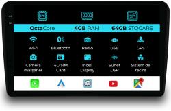NavStore Navigatie Dedicata Fiat 500 (2015 - 2020), 9Inch, 4Gb Ram, 64Gb Stocare, Carplay (C25826)