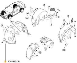 Original Renault Elem protectie pasaj roata ren fluence ORIGINAL RENAULT 638440013R (638440013R)