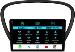 NavStore Navigatie Dedicata Peugeot 607 (2004 - 2011), QuadCore, 9 Inch, 4Gb Ram, 64Gb Stocare, Android Auto, Carplay (C8768)