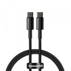 Baseus Cablu Date si Incarcare USB-C - USB-C Baseus Tungsten Gold, 100W, 1m (Negru)