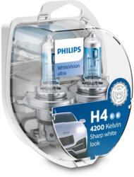 Philips Set doua becuri auto Philips White Vision Ultra H4 60/55W 12V 12342WVUSM (AC50249)
