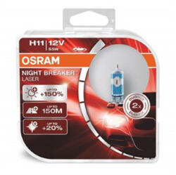 OSRAM Set doua becuri auto halogen Osram Night Breaker Laser Next Generation +150% H11 55W 12V 64211NL-DUO (AC50515)
