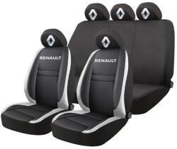 AutoHelix MSA Set Huse Scaune Universale HLX4 Compatibile cu Renault - Negru/Gri (GRO13)