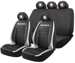 AutoHelix MSA Set Huse Scaune Universale HLX4 Compatibile cu Skoda NOU - Negru/Gri (GRO17)