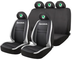 AutoHelix MSA Set Huse Scaune Universale HLX4 Compatibile cu Skoda - Negru/Gri (GRO16)