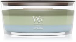 WoodWick Trilogy Verdant Woods lumânare parfumată cu fitil din lemn 453.6 g
