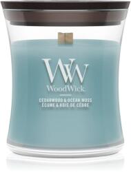 WoodWick Cedarwood & Ocean Moss lumânare parfumată cu fitil din lemn 85 g