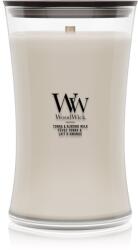WoodWick Tonka & Almond Milk lumânare parfumată cu fitil din lemn 610 g