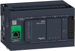 Schneider Electric Modicon M241 - TM241CE24R - gépvezérlő PLC, 24 I/O, relé kimenet, RS232/RS485, RS485, Ethernet Modbus TCP/IP, 100…230VAC (TM241CE24R)