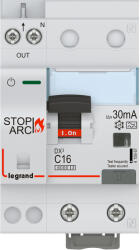 Legrand DX3 Stop Arc Íveszárlat érzékelő kombinált áram-védőkapcsoló C16 10000A alsó betáp BIC - 415967 (415967)