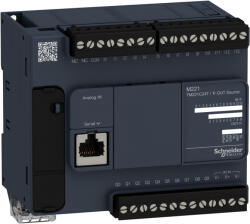 Schneider Electric Modicon M221 - TM221C24T - gépvezérlő PLC, 24 I/O, tranzisztor (source) kimenet, RS232/RS485, 24 VDC (TM221C24T)