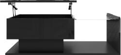 GL Store Masă de cafea cu înălțime reglabilă, cu sticlă și bandă LED, 100x50x33/47, 5 cm, Negru (F-GLS-N621P294507S) Masa de cafea