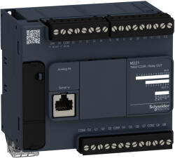 Schneider Electric Modicon M221 - TM221C24R - gépvezérlő PLC, 24 I/O, relé kimenet, RS232/RS485, 100. . . 230 VAC (TM221C24R)