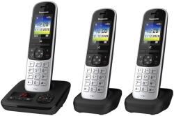 Panasonic Telefon fix fara fir Panasonic KX-TGH723GS, 3 mobilitati, ecran color, negru (KX-TGH723GS)