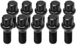 TPI kerékcsavar, 10 db, kúpos, 17 mm, virágmintás, M14 × 1, 25, 40 mm, fekete (7777040BC-TPI_10)