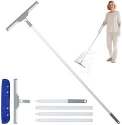 Romon Racleta pentru feronerie Romon cu maner telescopic 136cm, din silicon, set de curatare feronerie (Silicone Broom-White)