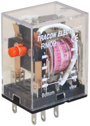 TRACON miniatűr relé 12V AC / 2×CO, (3A, 230V AC / 28V DC) - RM09-12AC (RM09-12AC)