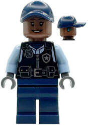 LEGO® Minifigurák Security Guard Arkham Asylum - Female, Dark Blue Cap, Black Vest sh1087 (sh1087)