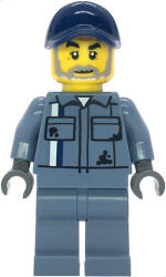 LEGO® Minifigurák Scrapyard Worker - Male, Sand Blue Mechanic Uniform, Sand Blue Legs, Dark Blue Cap, Beard cty1857 (cty1857)