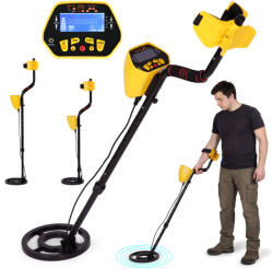 MULTISTORE Fémdetektor, Multistore GC-1028, 96, 5-120, 5 cm, 21, 5 cm vízálló keresőfej, LCD kijelző, 3 beállítás, pontkereső, érzékenység- és hangerőszabályzás, elemes (2 db 9V, nem tartozék) (TF5022)