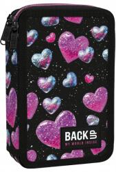 BackUP Penar cu rechizite BackUp 8 DW - Glitter Hearts, 2 fermoare (709807) Penar