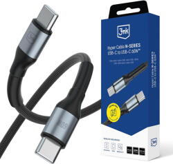 3mk Protection Cablu Alimentare Fast, USB-C, 60W, 50cm - 3mk Hyper N-Series - Black (KF2364498) - vexio