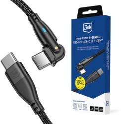 3mk Protection Cablu Alimentare Ultra Fast, USB-C, 100W, 20V/5A, 1m - 3mk Hyper N-Series - Black (KF2364515) - vexio