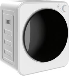 Homcom Mini Hordozható Ruhaszárító, 4 kg Kapacitás, 5 Program, 800/400 W, Rozsdamentes Acél Dob, 48 x 44 x 57 cm, Fehér Ruhaszárító