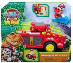 Spin Master Paw Patrol Paw Patrol si dinozaurii, Masina de pompieri a lui Marshall, vehicul cu figurina deluxe Figurina