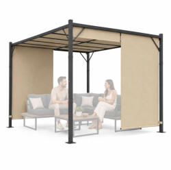 Homelux Pergolă de grădină 3x4 m cu structură din oțel și acoperiș bej (DN-FG-362-3)