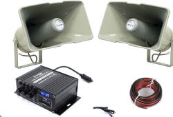  Thunder HSX-642 Tölcséres autós kihangosító, hangosbemondó 50W (USB/SD, AUX) + KÁBELEK