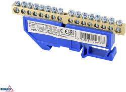 Schelinger moduláris sorkapocs 35 mm-es DIN-sínre 63A 500V, kék, 1 modul BM-A18-TBI-6X09-16P-NI (BM-A18-TBI-6X09-16P-NI)