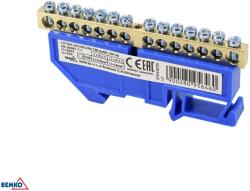 Schelinger sorkapocs DIN sínre 63 A 500 V, kék, 1 modul BM-A18-TBI-6X09-14P-NI (BM-A18-TBI-6X09-14P-NI)
