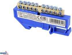 Schelinger 1 modulos, kék DIN sínre szerelhető sorkapocs, 63 A, 500 V BM-A18-TBI-6X09-10P-NI (BM-A18-TBI-6X09-10P-NI)